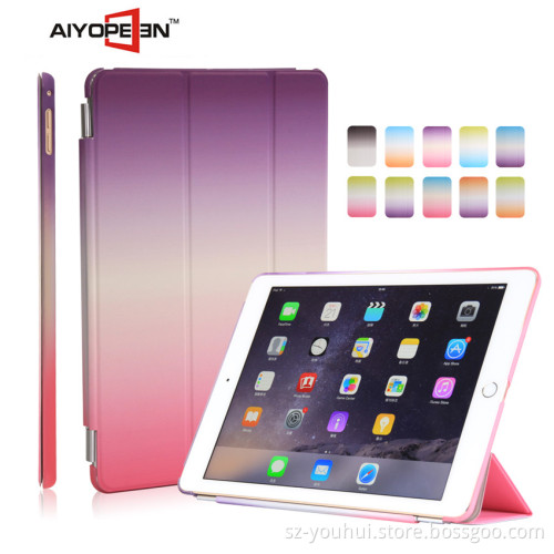popular rainbow gradient color case Smart Cover With Auto Sleep & Wake up for ipad air/ iPad Air2
